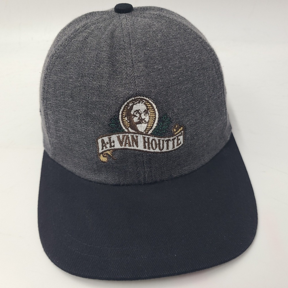 Vintage Van Houtte Hat‎ Strapback Gray Black Coffee Company Logo Montreal Canada